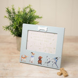 Dog Line Up Matt Wooden Photo Frame 6 x 4in - Duck Egg Blue