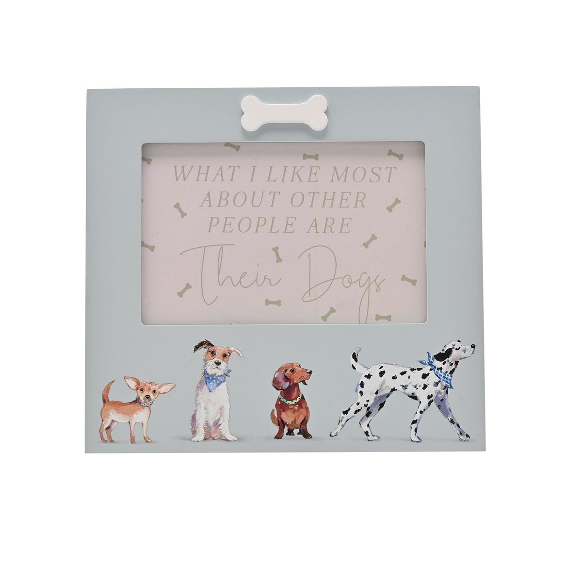 Dog Line Up Matt Wooden Photo Frame 6 x 4in - Duck Egg Blue