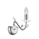 Willow 1 Light Crystal Wall Light - Chrome (Without Shade)