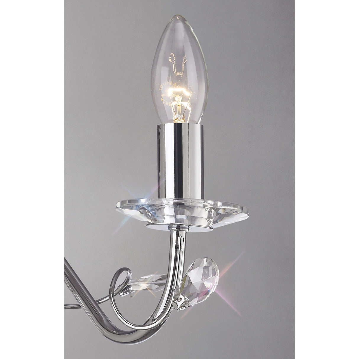 Willow 1 Light Crystal Wall Light - Chrome (Without Shade)