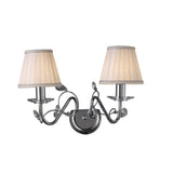Willow 2 Light Crystal Wall Light - Chrome (Without Shade)