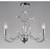 Willow 3 Light Crystal Chandelier - Polished Chrome (Without Shade)