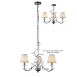 Willow 3 Light Crystal Chandelier - Polished Chrome (Without Shade)
