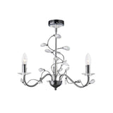 Willow 3 Light Crystal Chandelier - Polished Chrome (Without Shade)