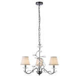 Willow 3 Light Crystal Chandelier - Polished Chrome (Without Shade)