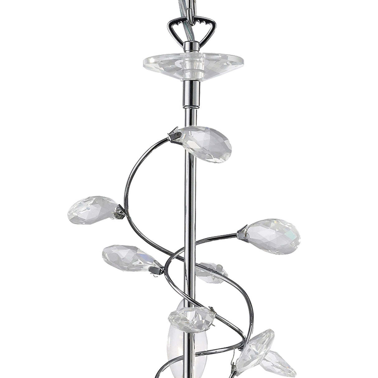 Willow 3 Light Crystal Chandelier - Polished Chrome (Without Shade)