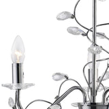 Willow 3 Light Crystal Chandelier - Polished Chrome (Without Shade)