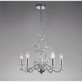 Willow 5 Light Crystal Chandelier - Polished Chrome (Without Shade)