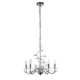 Willow 5 Light Crystal Chandelier - Polished Chrome (Without Shade)