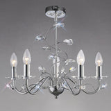 Willow 5 Light Crystal Chandelier - Polished Chrome (Without Shade)