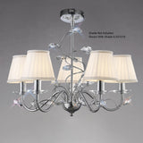 Willow 5 Light Crystal Chandelier - Polished Chrome (Without Shade)
