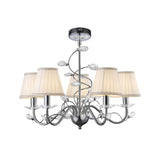 Willow 5 Light Crystal Chandelier - Polished Chrome (Without Shade)
