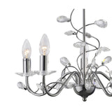Willow 5 Light Crystal Chandelier - Polished Chrome (Without Shade)