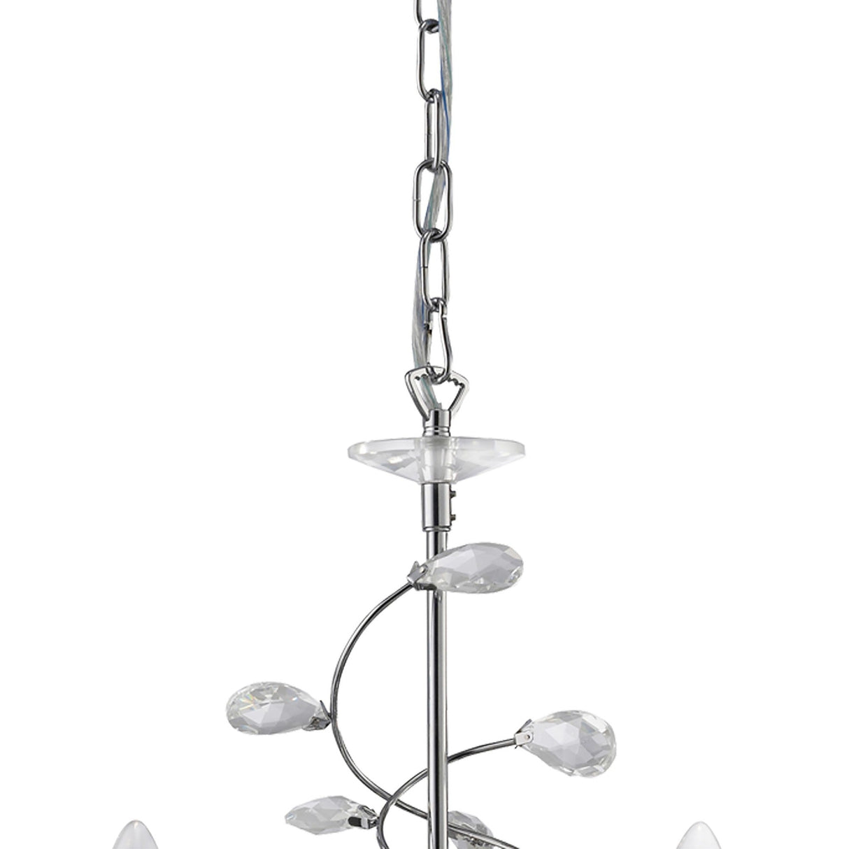 Willow 5 Light Crystal Chandelier - Polished Chrome (Without Shade)