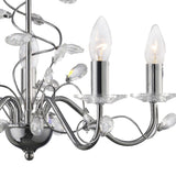 Willow 5 Light Crystal Chandelier - Polished Chrome (Without Shade)