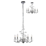Willow 5 Light Crystal Chandelier - Polished Chrome (Without Shade)