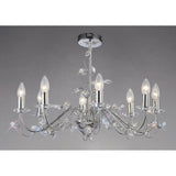 Willow 8 Light Crystal Chandelier - Polished Chrome (Without Shade)