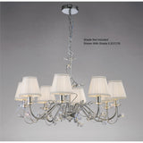 Willow 8 Light Crystal Chandelier - Polished Chrome (Without Shade)
