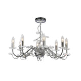 Willow 8 Light Crystal Chandelier - Polished Chrome (Without Shade)