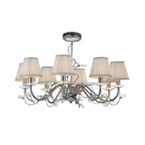 Willow 8 Light Crystal Chandelier - Polished Chrome (Without Shade)