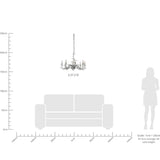 Willow 8 Light Crystal Chandelier - Polished Chrome (Without Shade)