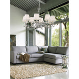 Willow 8 Light Crystal Chandelier - Polished Chrome (Without Shade)