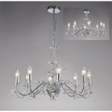 Willow 8 Light Crystal Chandelier - Polished Chrome (Without Shade)