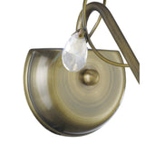 Willow 1 Light Crystal Wall Light - Brass (Without Shade)
