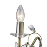 Willow 2 Light Crystal Wall Light - Brass (Without Shade)