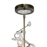 Willow 8 Light Crystal Chandelier - Antique Brass (Without Shade)