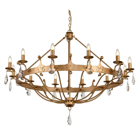 Windsor 12 Light Chandelier - Gold Patina