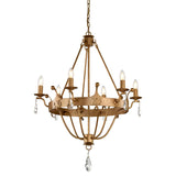 Windsor 6 Light Chandelier - Gold Patina