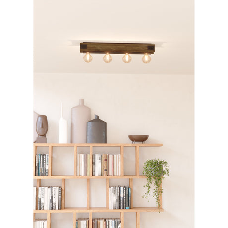 Wiressa Flush Ceiling Light - Brown & Black