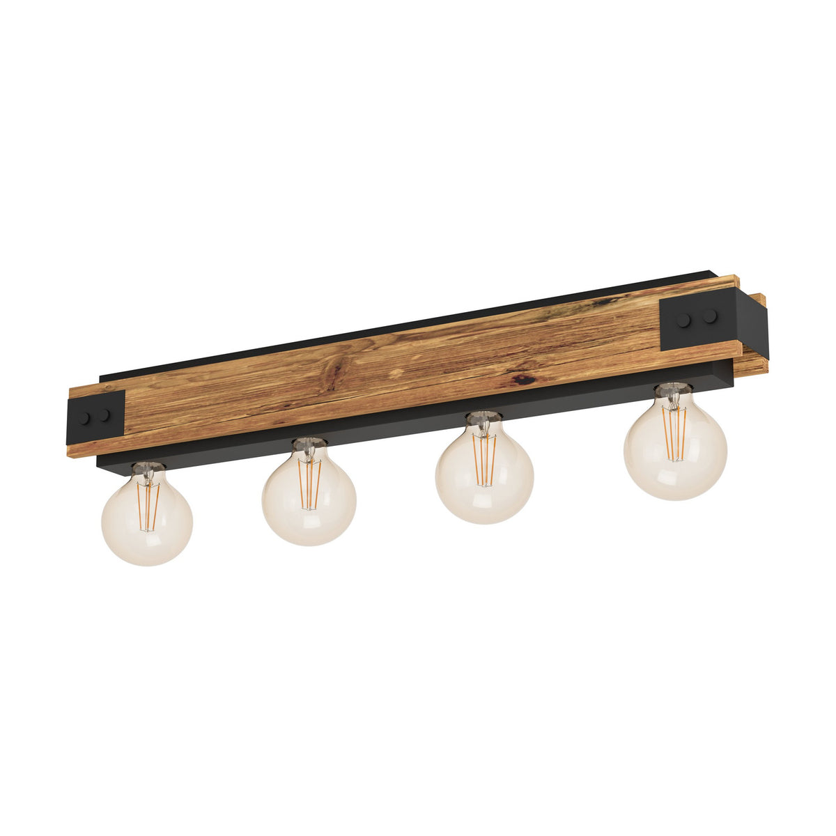 Wiressa Flush Ceiling Light - Brown & Black