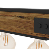 Wiressa Linear Pendant Light - Brown & Black