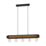 Wiressa Linear Pendant Light - Brown & Black