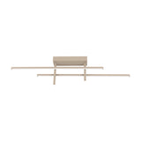 Wirmane LED Flush Ceiling Light in sand, featuring two slim parallel bars with white diffusers on short stems below a rectangular ceiling plate, shown on a plain white background.