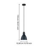Wirnorne Pendant Light 15.5cm - Black & White