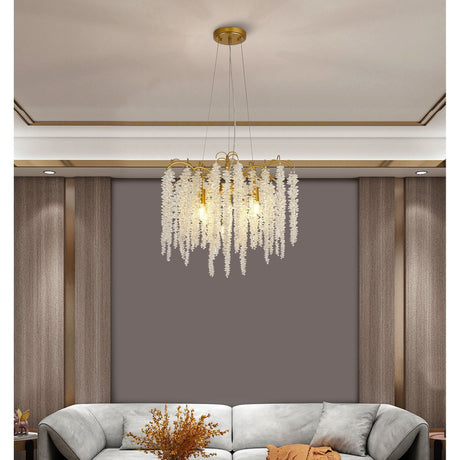 Wisteria 62cm 7 Light Crystal Suspension Light - French Gold