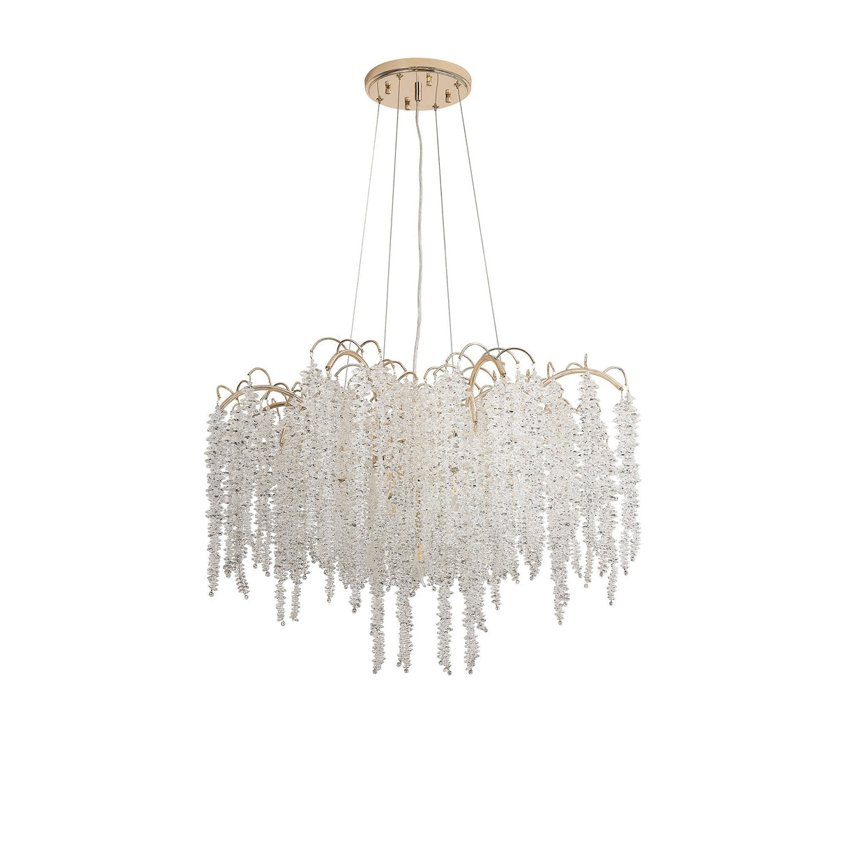 Wisteria 81cm 9 Light Crystal Suspension Light - French Gold