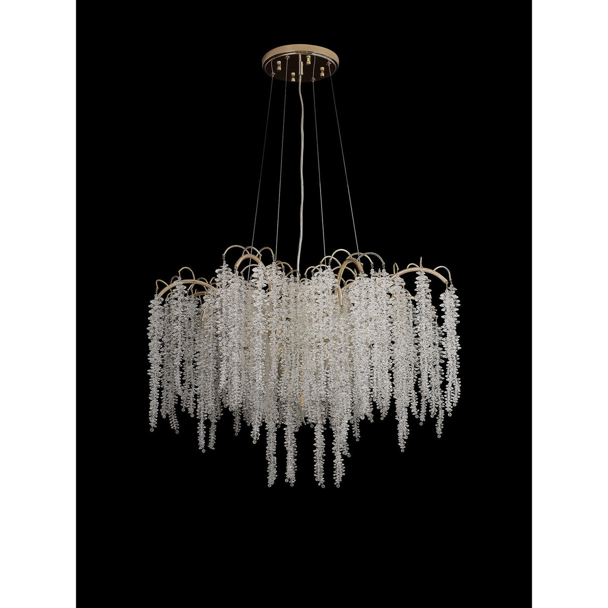Wisteria 81cm 9 Light Crystal Suspension Light - French Gold