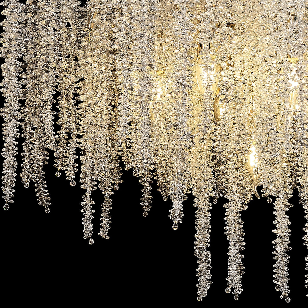 Wisteria 81cm 9 Light Crystal Suspension Light - French Gold