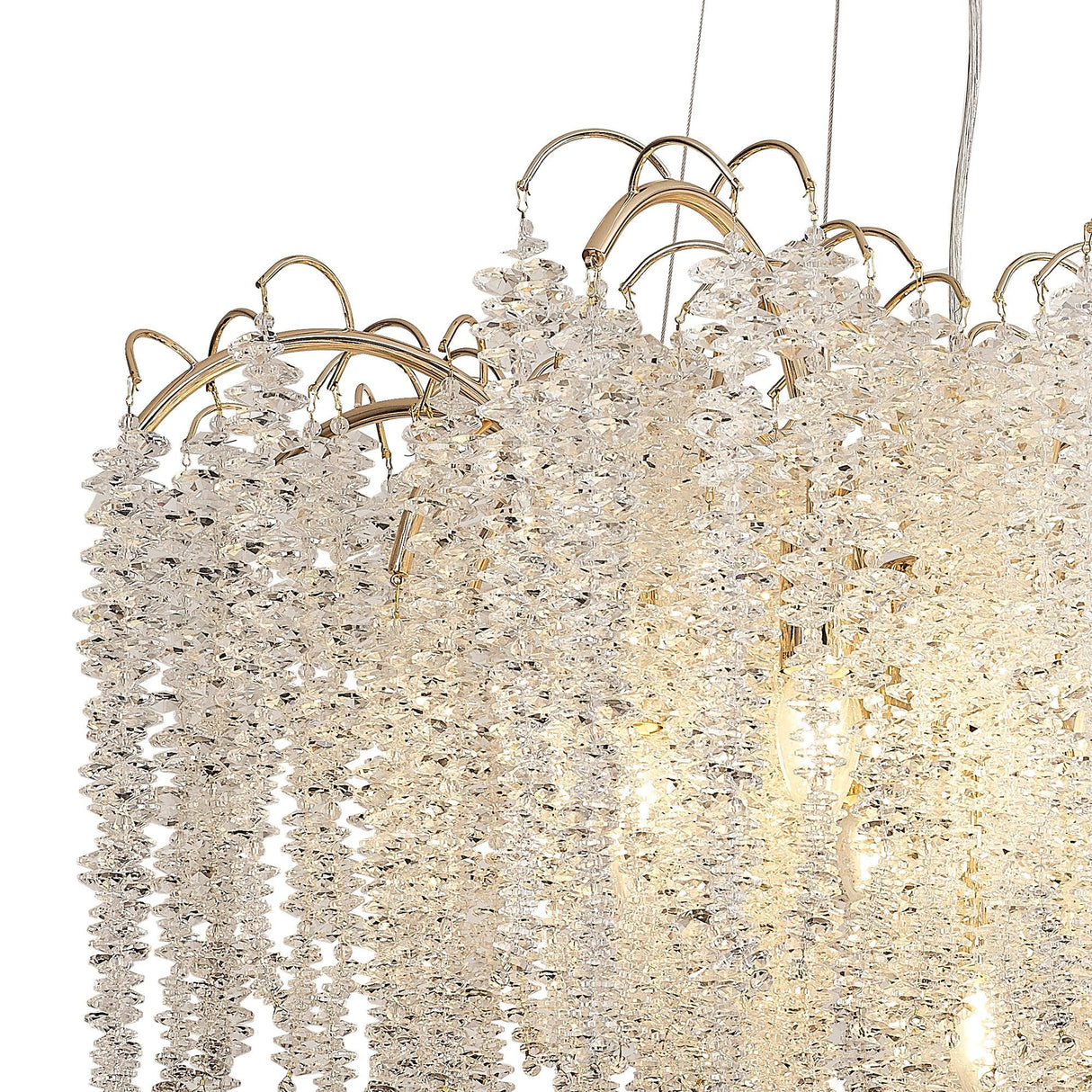 Wisteria 81cm 9 Light Crystal Suspension Light - French Gold