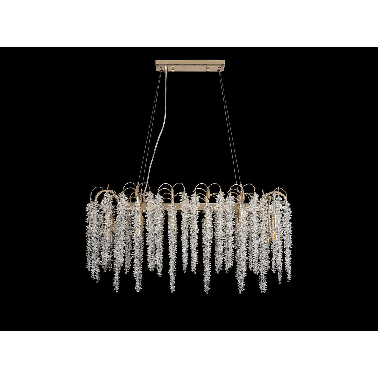 Wisteria 12 Light Crystal Linear Suspension Light - French Gold