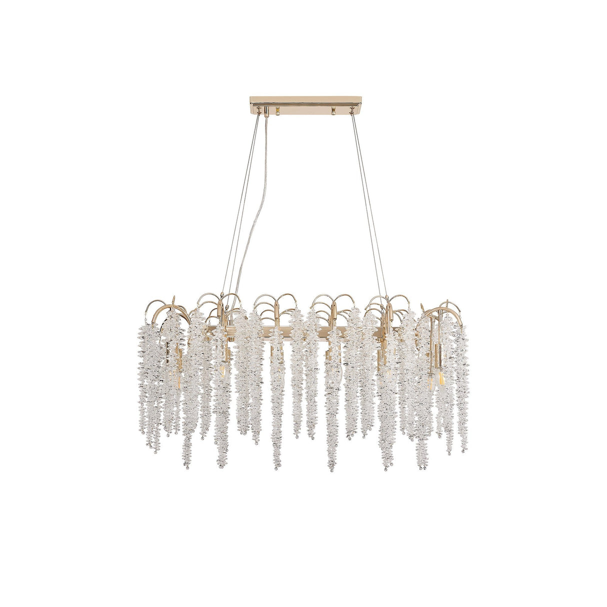 Wisteria 12 Light Crystal Linear Suspension Light - French Gold