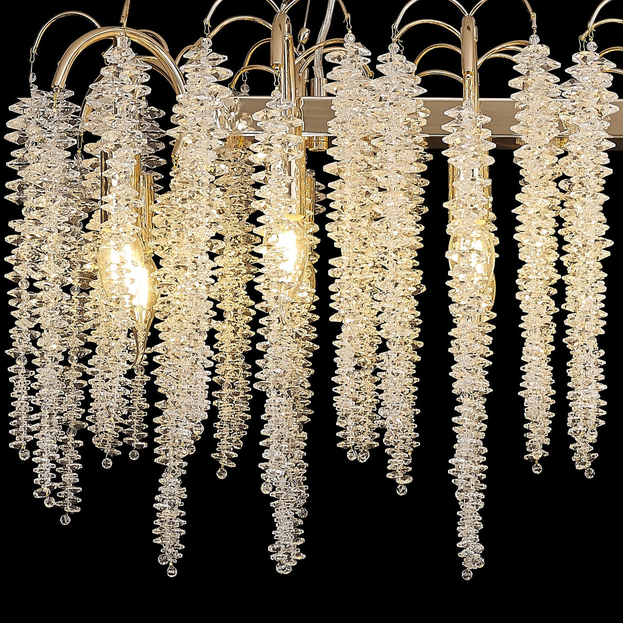 Wisteria 12 Light Crystal Linear Suspension Light - French Gold