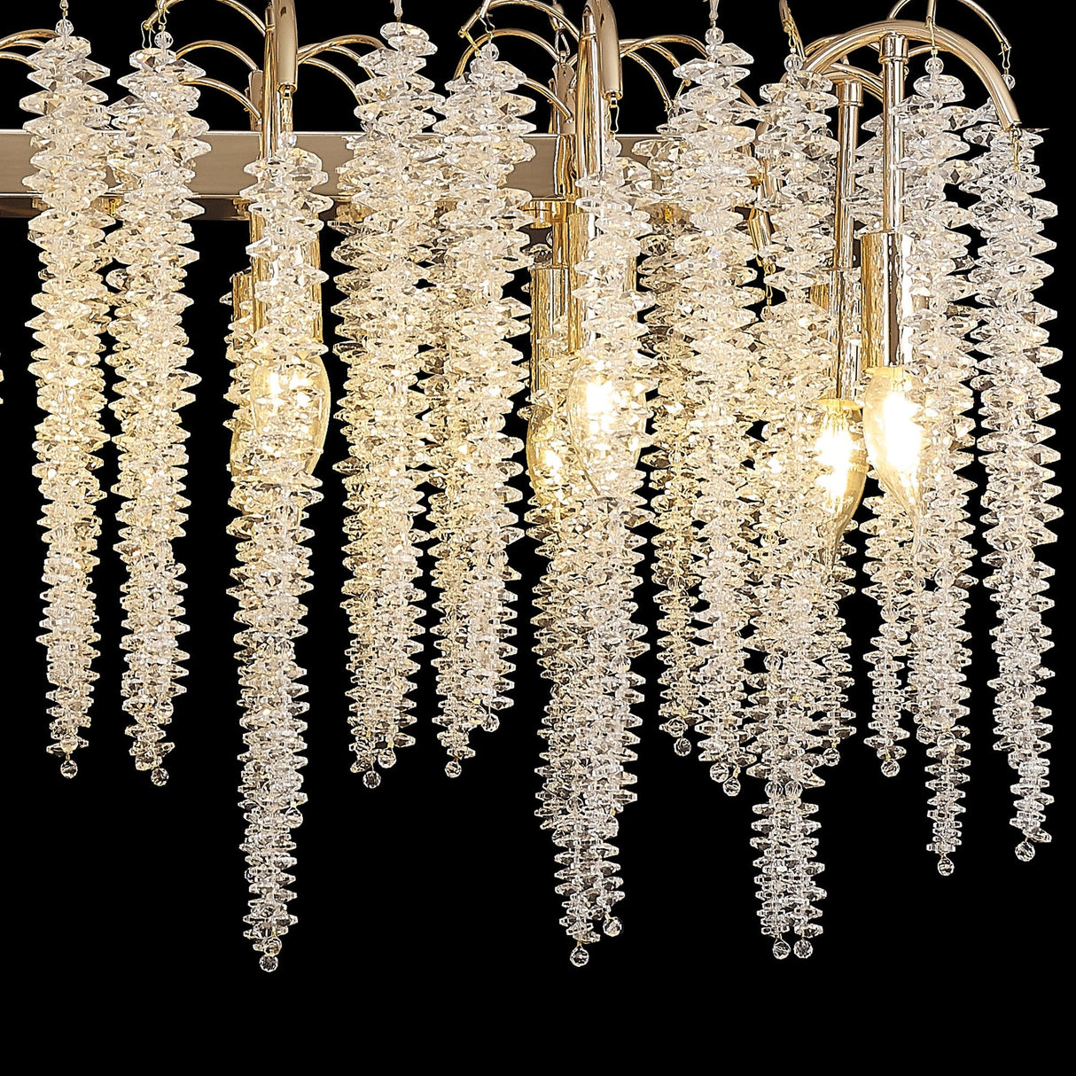 Wisteria 12 Light Crystal Linear Suspension Light - French Gold