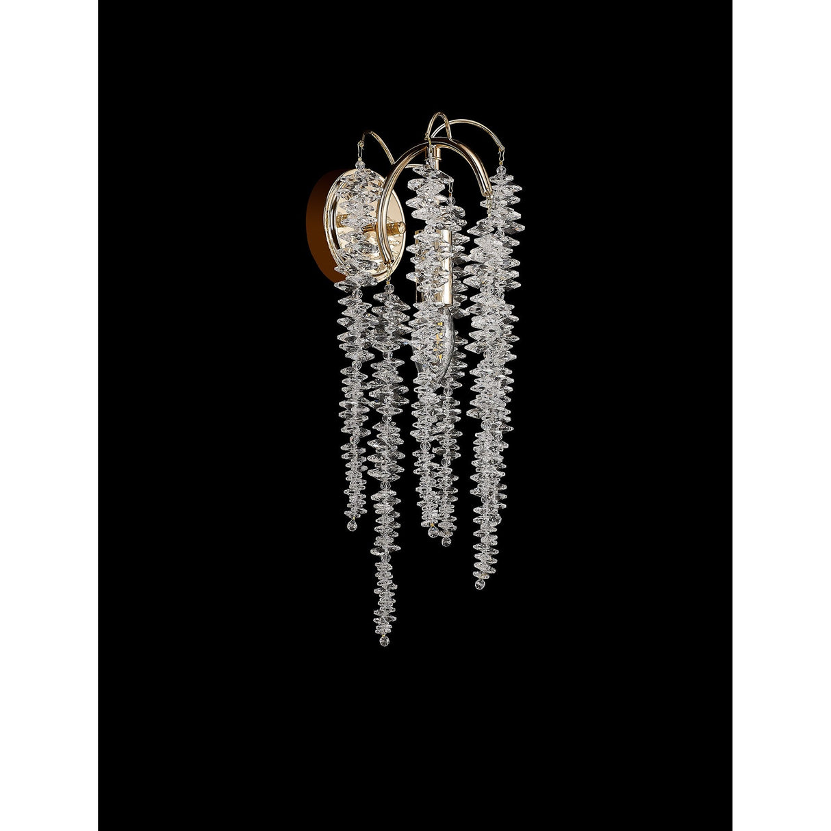 Wisteria 1 Light Crystal Wall Light - French Gold