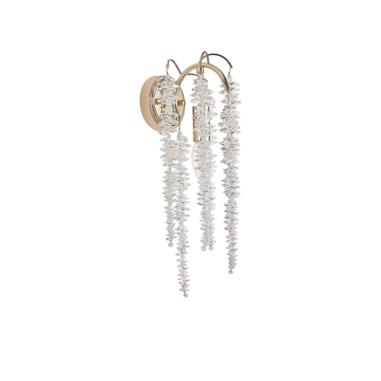 Wisteria 1 Light Crystal Wall Light - French Gold