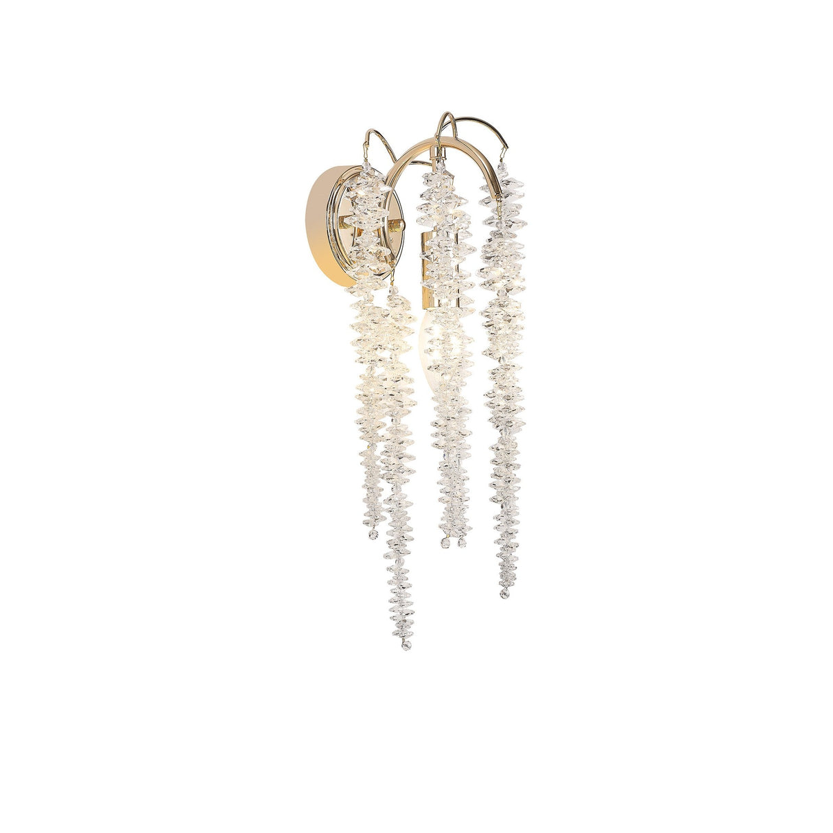 Wisteria 1 Light Crystal Wall Light - French Gold